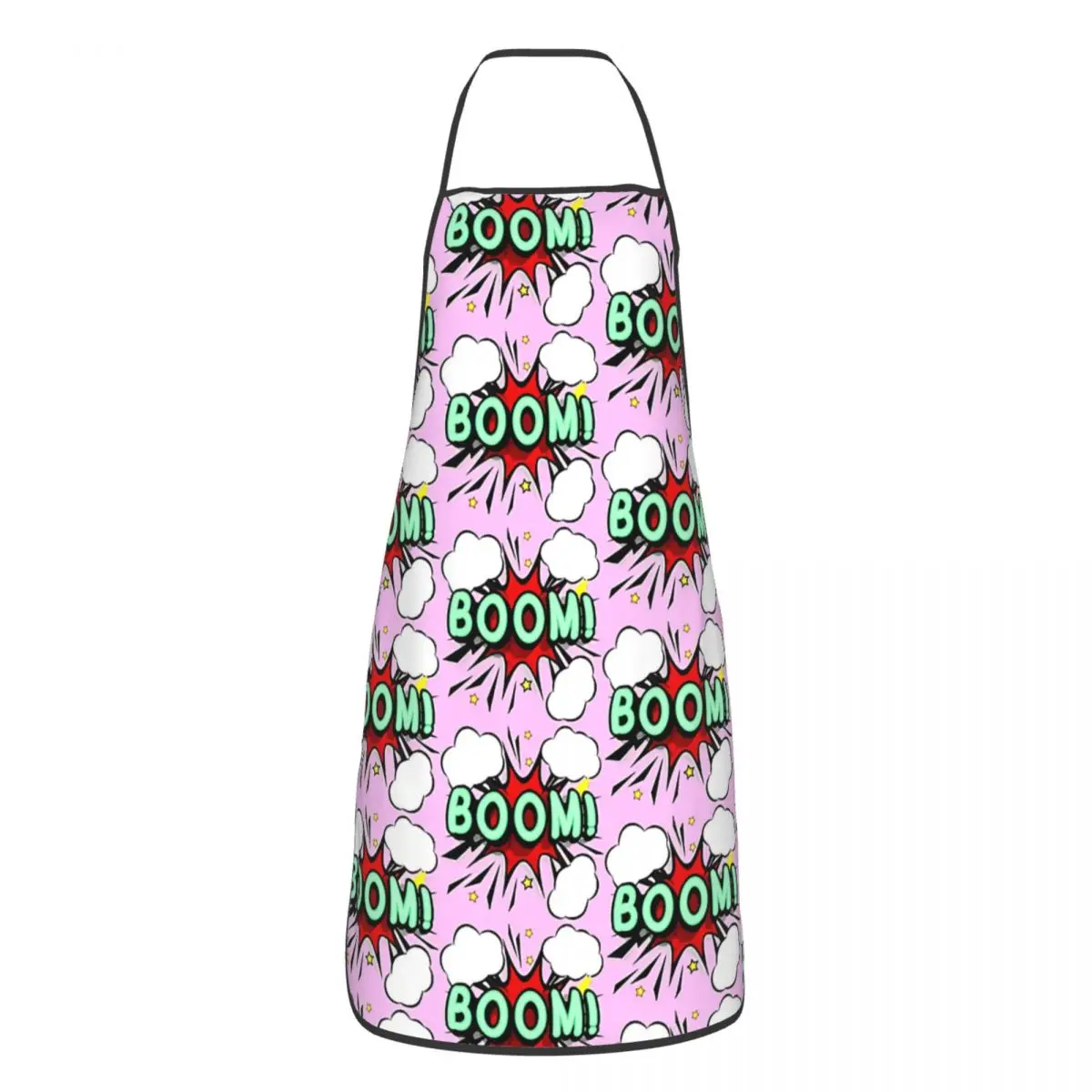 Unisex Fashion Boom Pink Grembiule Donna Uomo Chef Tablier Cuisine For Cooking Kitchen Baking Comic Book Lover Cuisine For Painting
