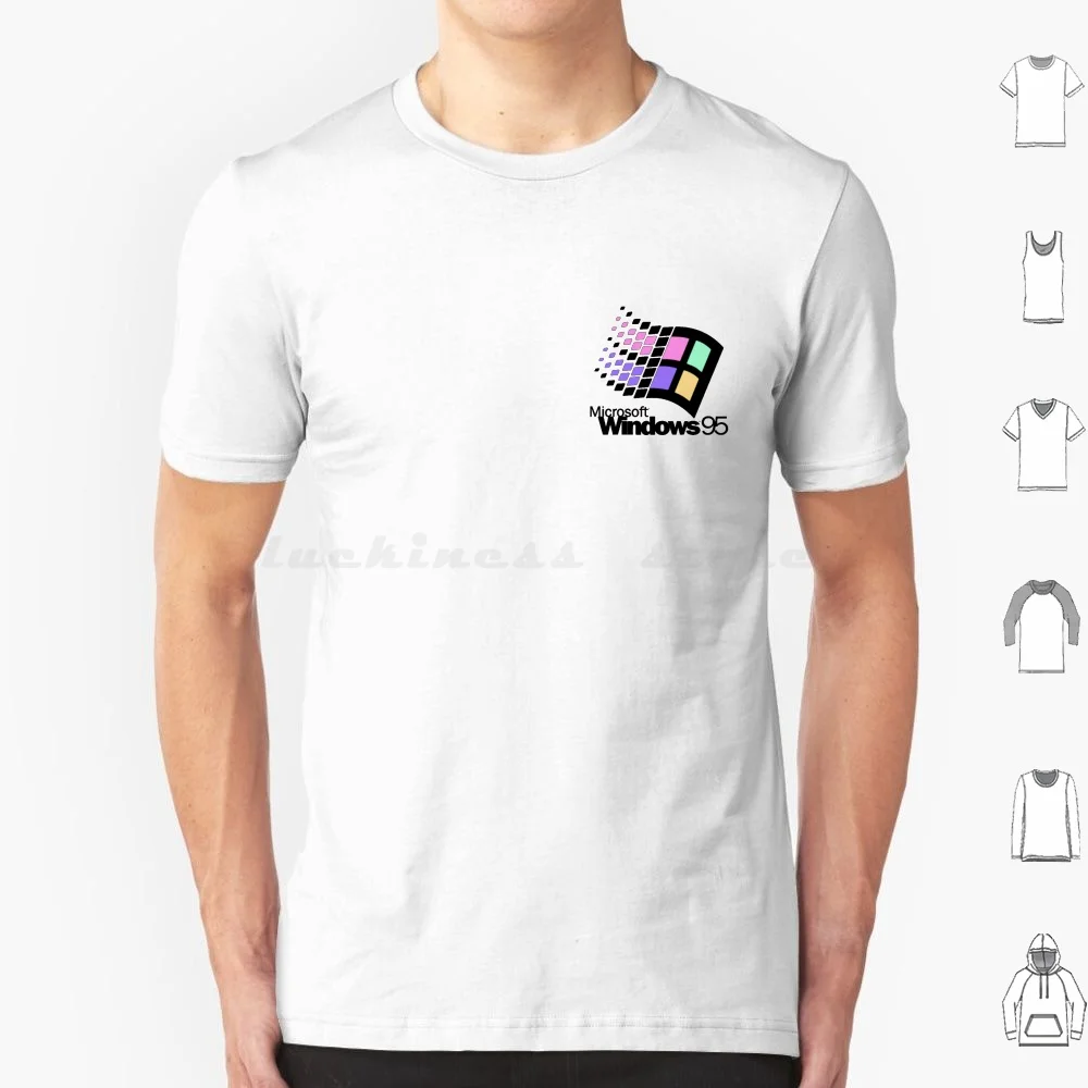 Windows 95-Pastel T Shirt Cotone Uomo Donna Stampa Fai Da Te Microsoft Windows Windows 95 Pastel Windows 98 Windows 7 Windows Xp