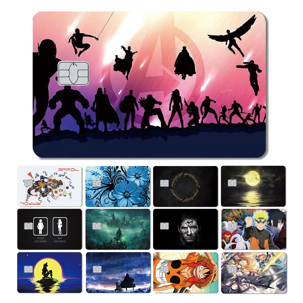 Anime The Avengers Thanos Ring One Piece Love Snow Front Side Carta Di Credito Banca Di Debito Bus Card Film Skin Sticker