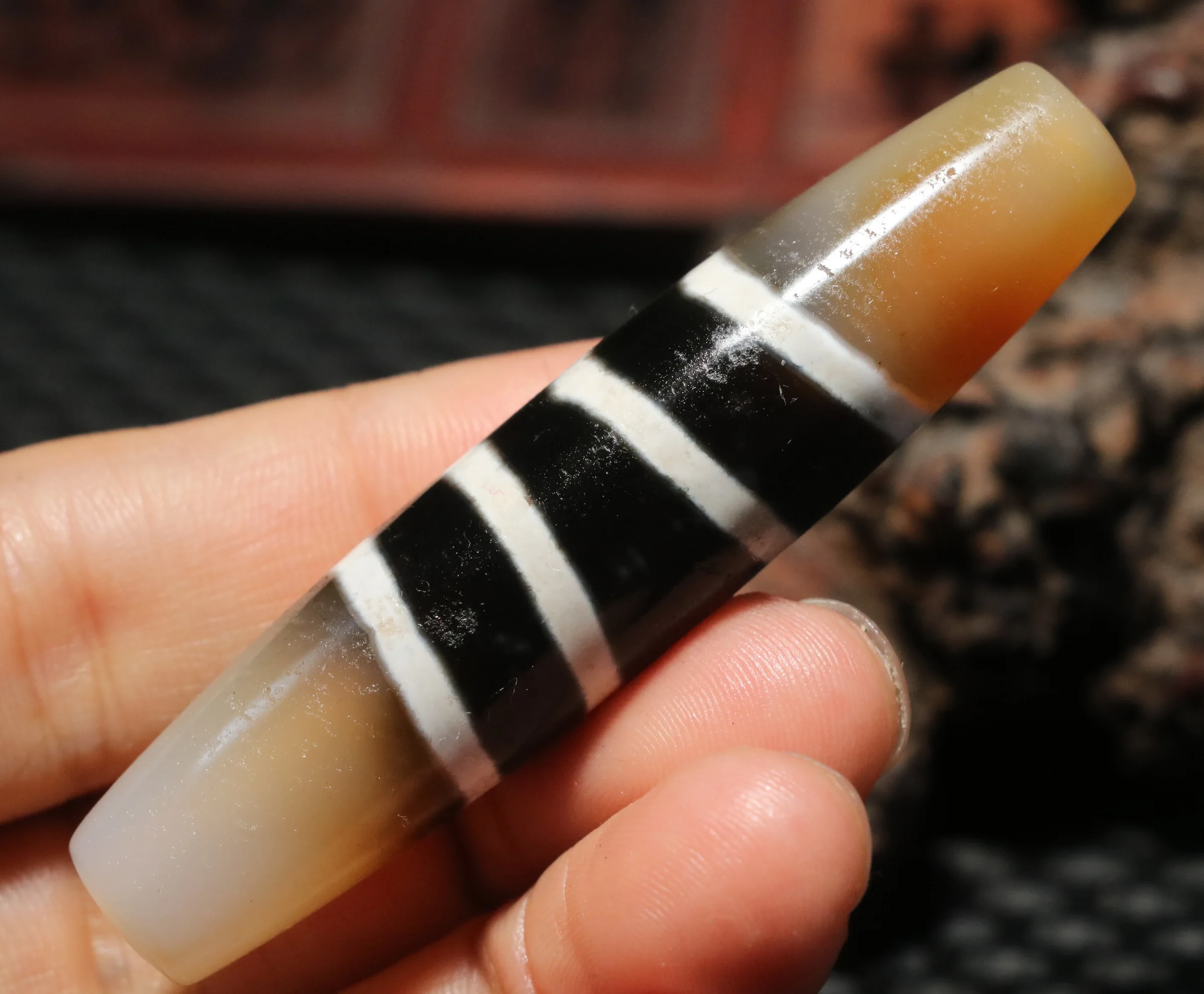 Magic Energy Tibetan Top Old Agate 4 Stripes Guaritore Medicina Long Dzi Bead Pendant Amuleto 5A Timestown Treasure Gemstone