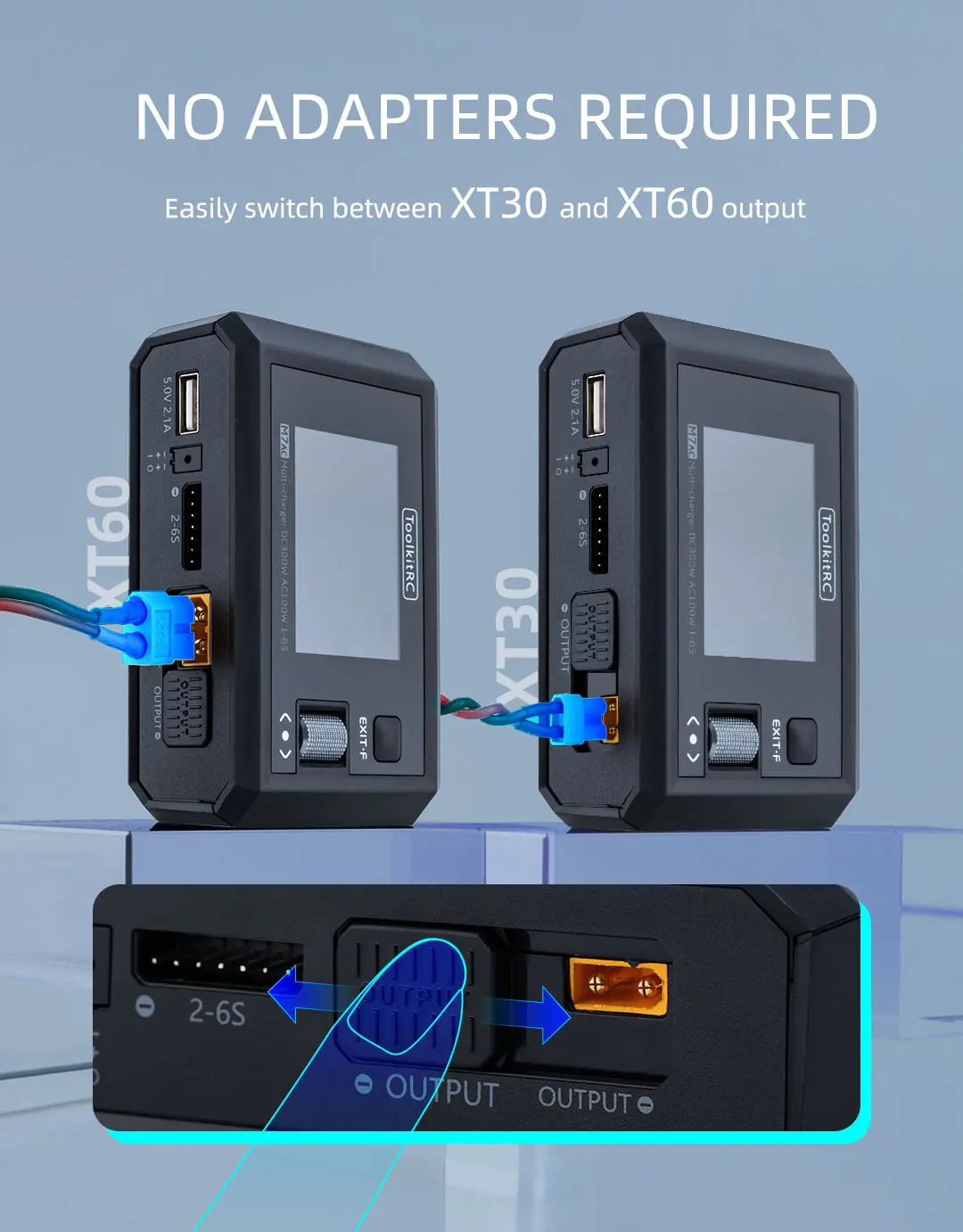 Nuovo Toolkitrc M7Ac 100W Ac / 300W Dc Input Xt60 Xt30 Output Multifunzione Suppot Dual Smart Charger Signal Tester Drone Charge