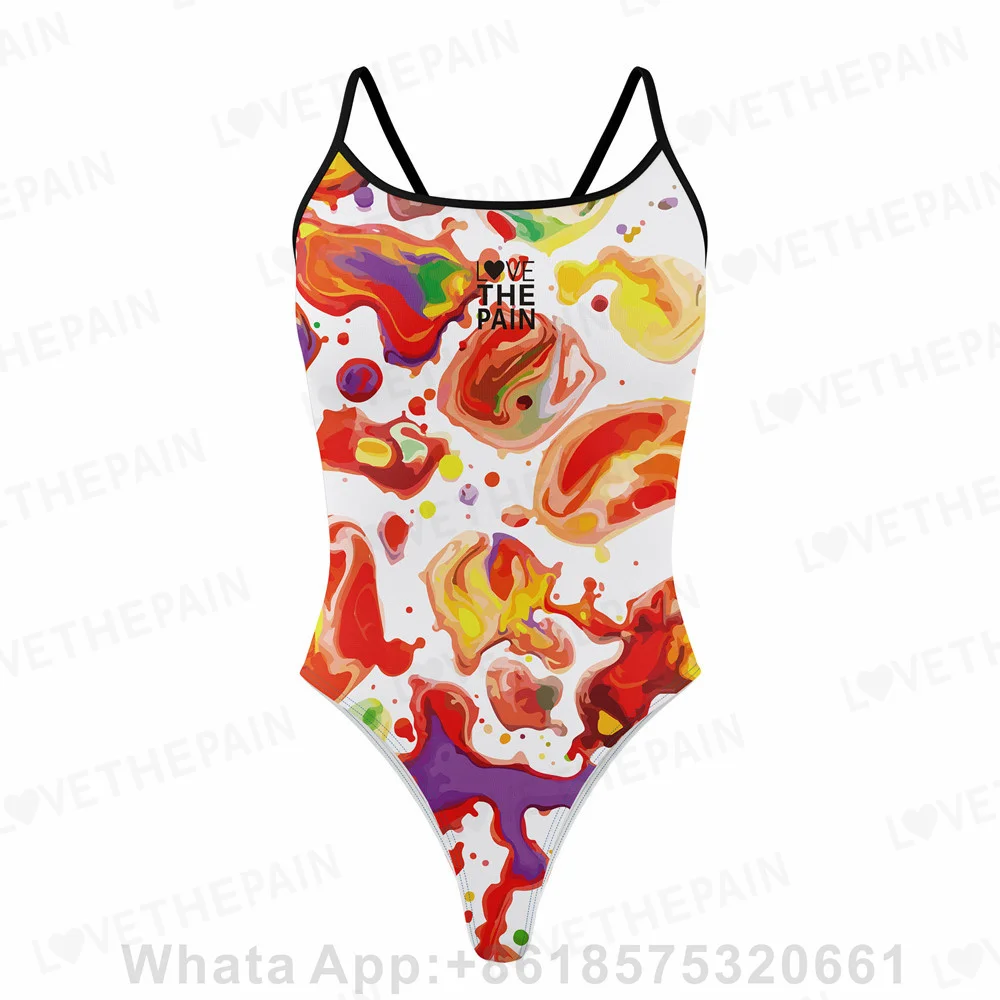 Love The Pain Costume Da Bagno Femminile Di Un Pezzo Sexy Swimming Tech Back Long Practice Swimming Pro Team Training Attrezzatura Confortevole