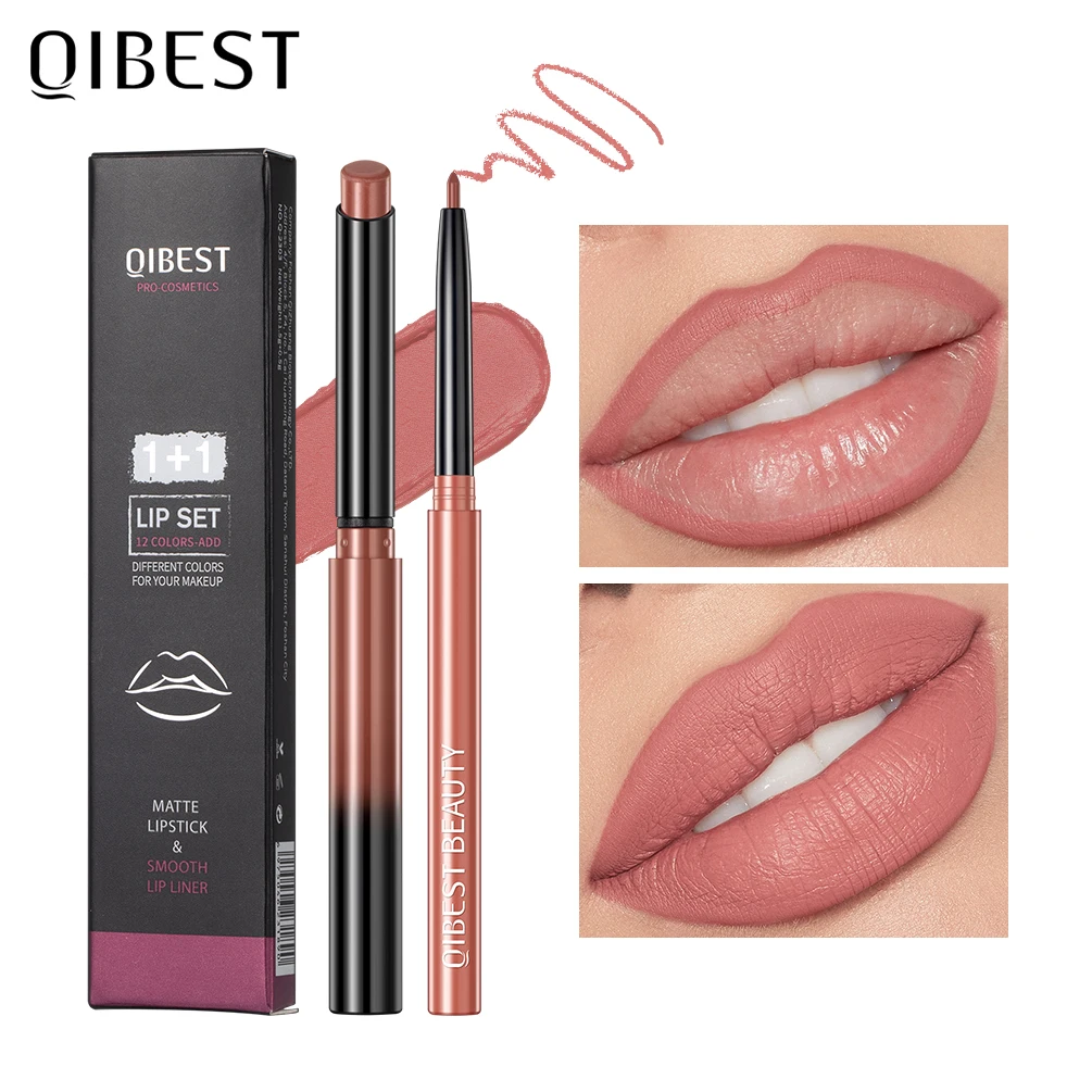 2023 New Matte Nude Lipstick Pen Long Lasting Lipliner Lip Pencil Waterproof Lip Liner Contour Sexy Red Lip Makeup Set Per Le Donne