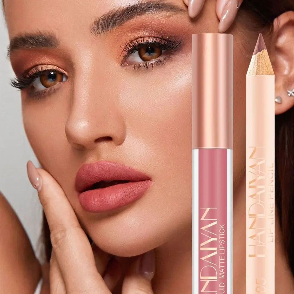 Waterproof Matte Lip Liner Sweet 12 Colori Antiaderente Cup Rossetto Pen Velvet Lipliner Lip Gloss Nude Pink Lip Tint Makeup Tool