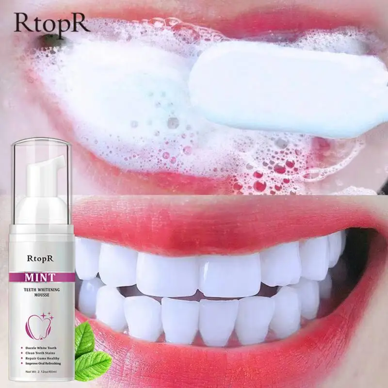 Schiuma Sbiancante Dentifricio Menta Sbiancante Per Denti Mousse Dentifricio Sbiancante Schiuma 60Ml Bicarbonato Di Sodio Dentifricio Mousse Ultra-Fin