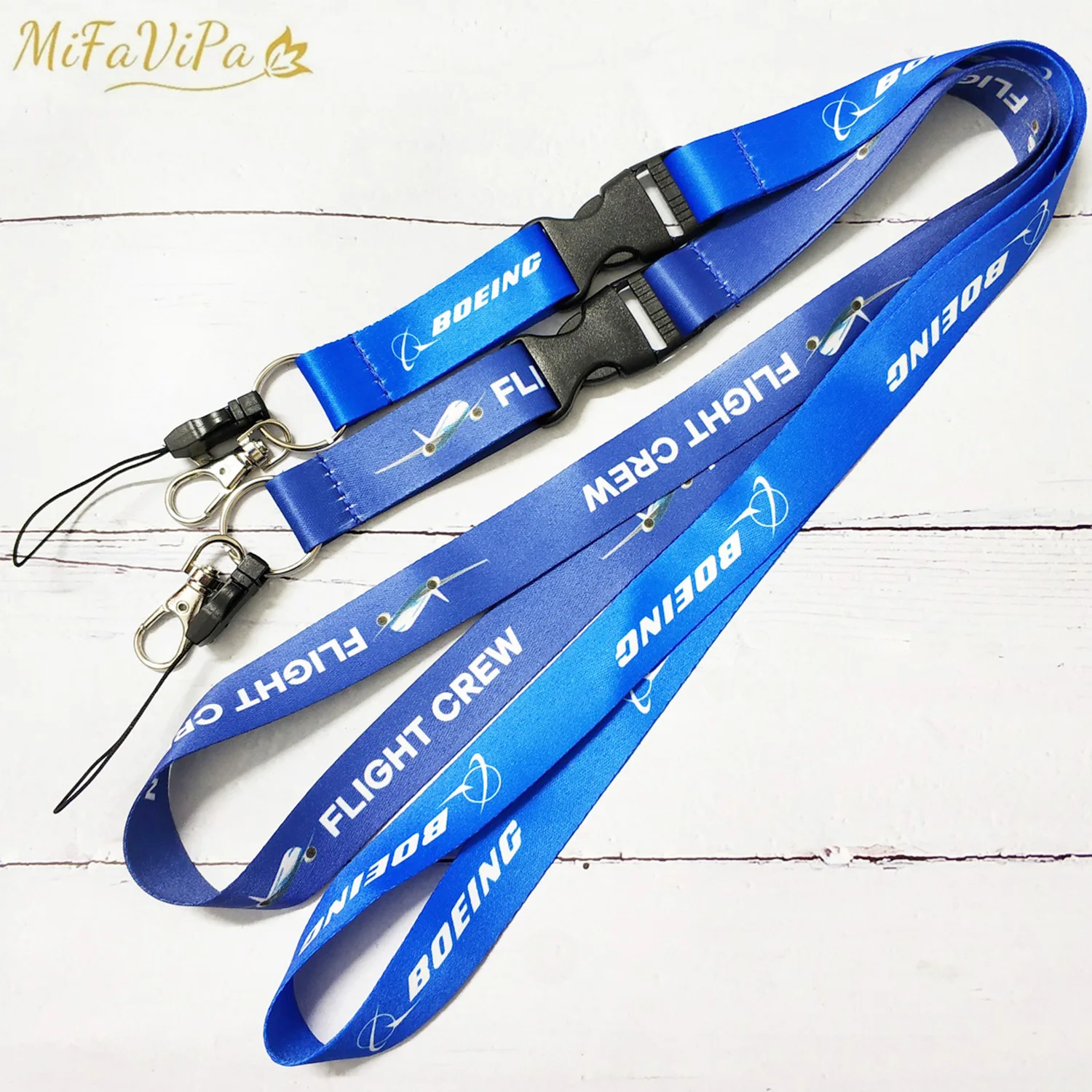 Mifavipa 2 Pc Flight Crew Cordini Tracolla Chaveiro Portachiavi Blu Boeing Cordino Portachiavi Per Carta D'Identità Moda Regalo Di Natale