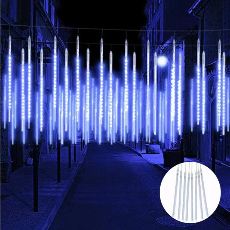 Natale Led Meteor Shower Ghirlanda Festone Holiday Strip Light Outdoor Impermeabile Fairy String Lights Per La Decorazione Di Strada Nuovo