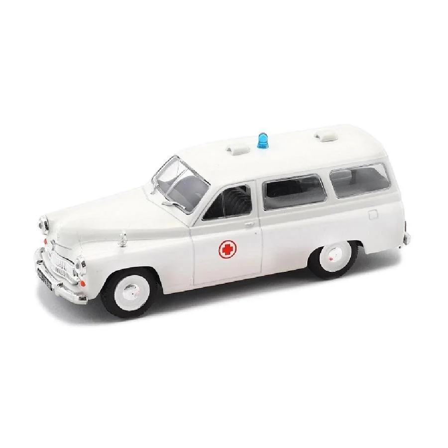 Deagostini, Ambulanza Warszawa 202A, Scala 1:43, Miniatura Diecast Da Collezione, Collezione Di Automobili Refrattarie Polacche #199 Kultowe Auta Prl-
