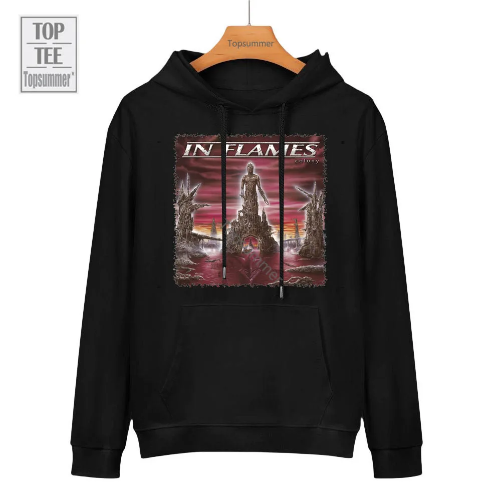 Felpe Con Album Di Colonia In Fiamme Tour Felpa Con Cappuccio Maschile Rock Band Plus Size Top