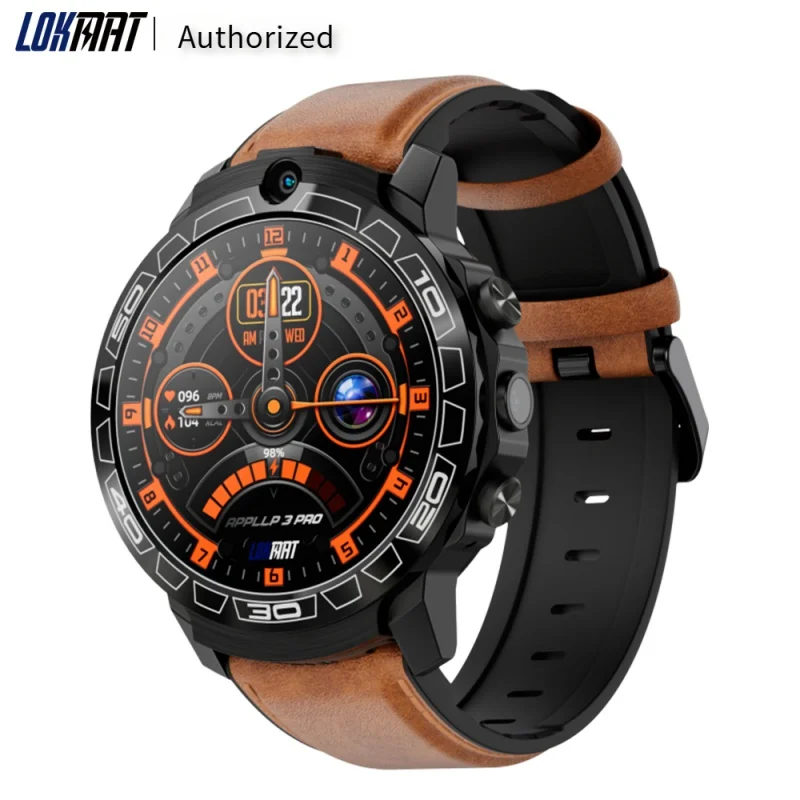 4G Lte Lokmat Appllp 3 Pro 4Gb + 64Gb Android Smart Watch Cellulare 1.6 Pollici Rotondo Wifi Gps Cardiofrequenzimetro Smartwatch