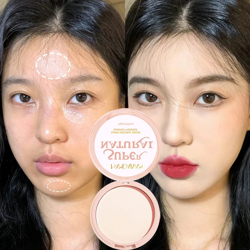 Waterproof Oil Control Face Makeup Powder Idratante Brighten Natural Press Powder Light Traspirante Setting Powder Cosmetics