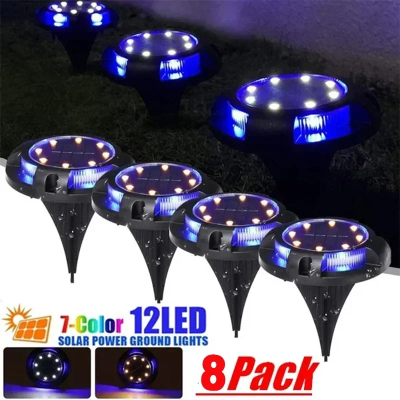 12Led Solar Power Disk Light Outdoor Garden Solar Underground Light Deck Light Spotlight Sepolto Solar Led Lamp Garden Decor