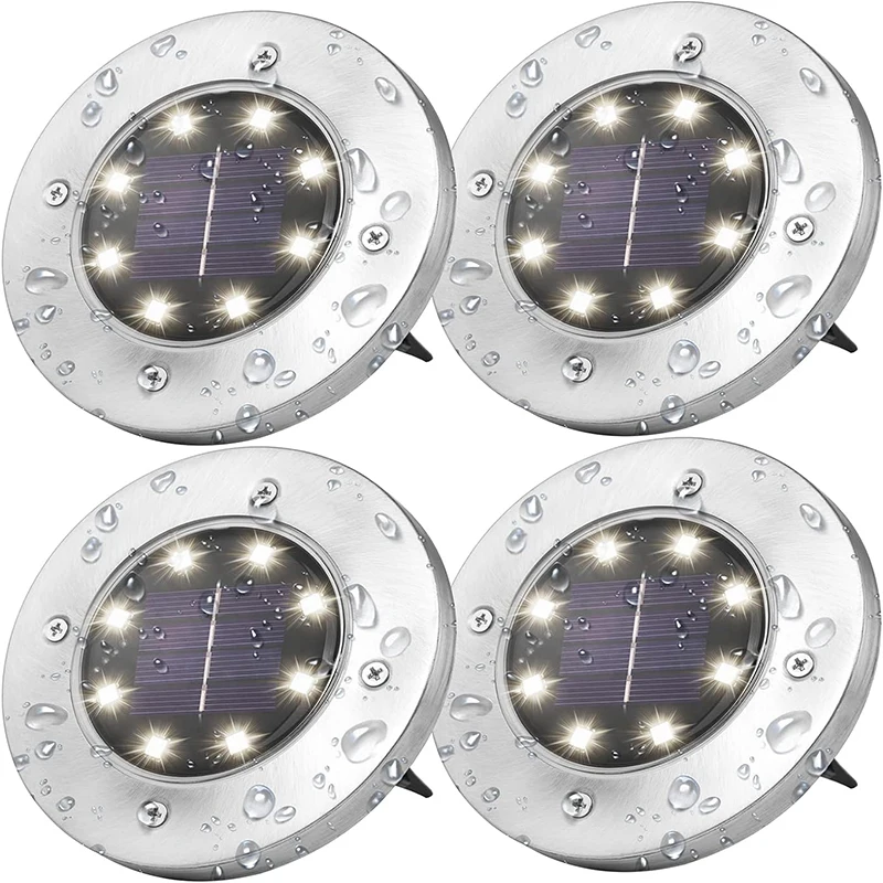 8Led Solar Power Disk Light Outdoor Garden Solar Underground Light Deck Light Spotlight Sepolto Solar Led Lamp Decorazione Del Giardino