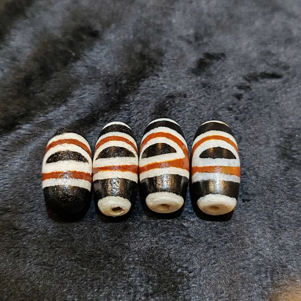 Totem Tibetano Agata Dzi Perlina Tricolore Stagionata Tianzhu Collana Etnica Ciondolo Accessori Fai Da Te Spedizione Gratuita