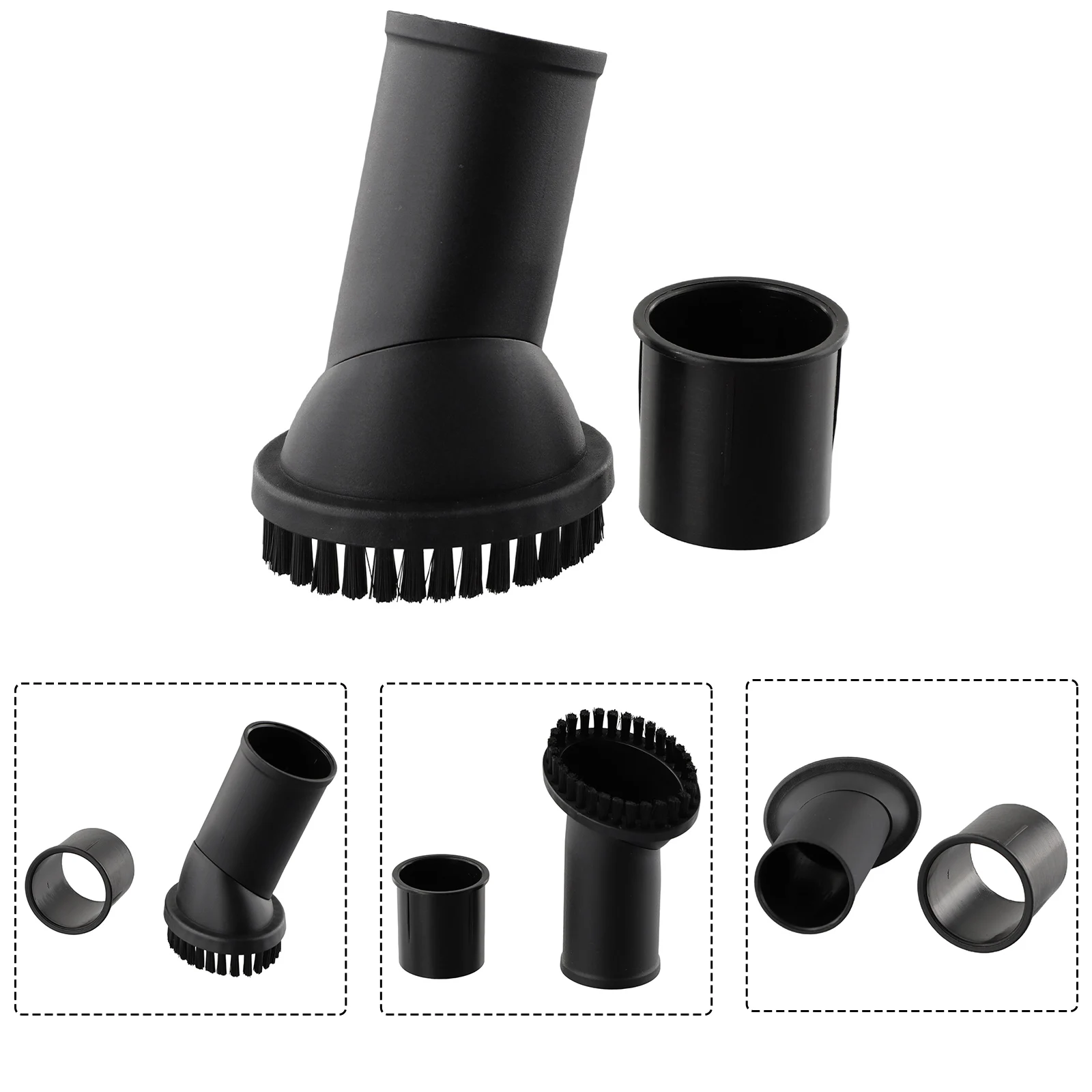 1 Set Spazzola Rotonda Per Karcher Diametro Interno 32-35Mm Accessori Per Aspirapolvere Adattatore Per Tubo Spazzola Rotonda Nera Di Alta Qualità