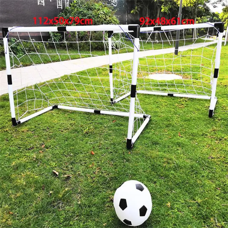 2 In1 Mini Football Soccer Ball Goal Pieghevole Post Net + Pump Kids Sport Indoor Outdoor Games Toys Kids Sports Training Equipment