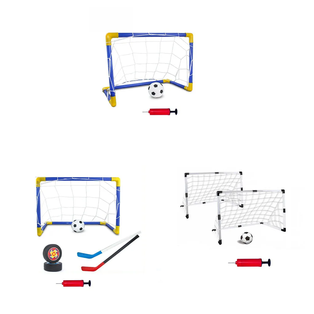 Mini Calcio Goal Post Net Kit Indoor Outdoor Sport Toys Double Soccer Goal