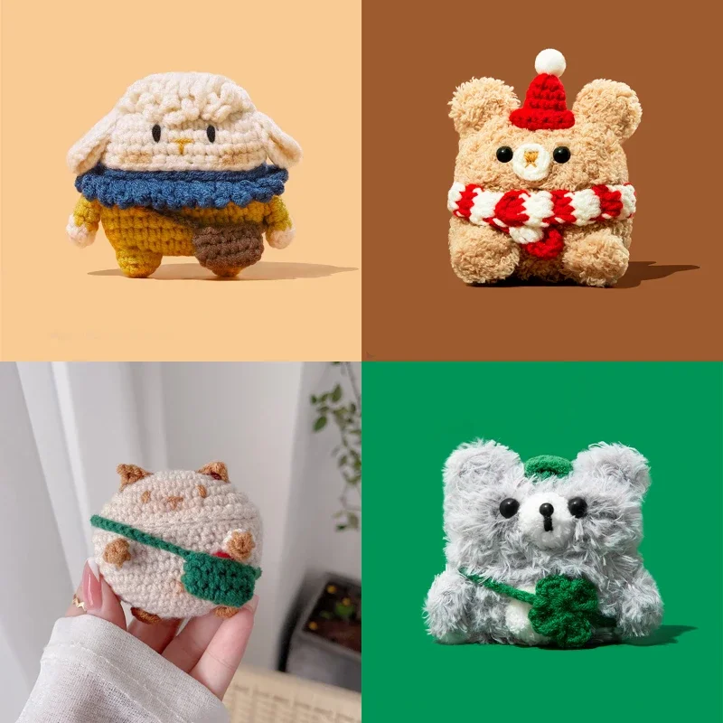 Per Redmi Buds 4 5 Pro Custodia Simpatica Custodia Per Auricolari In Peluche Per Redmi Buds 4 Active Cartoon Knitting Terry Divertente Custodia Protet