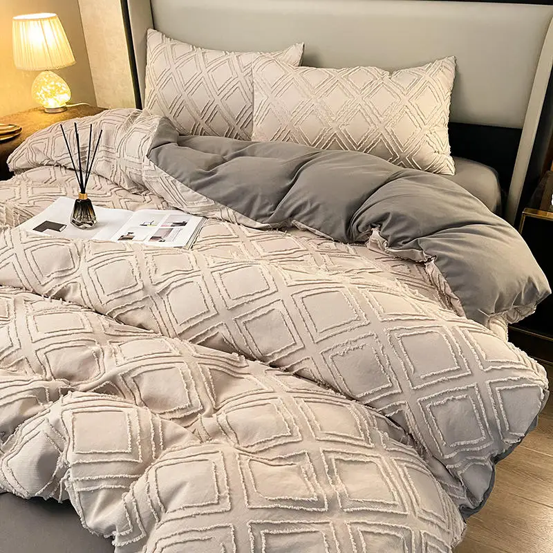 Bonenjoy Set Biancheria Da Letto Matrimoniale King Size Colore Grigio Set Lenzuola Funda Nordica Cama 135 Biancheria Da Letto Matrimoniale Euro Letti 