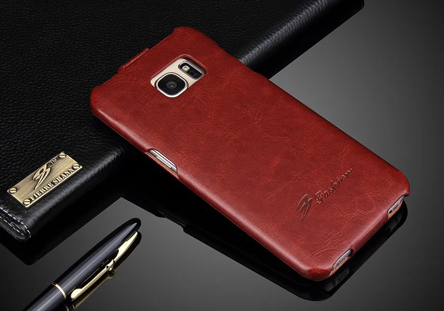 Custodia In Pelle Flip Verticale Per Samsung Galaxy S7 Edge, Proteggi Schermo, Regalo