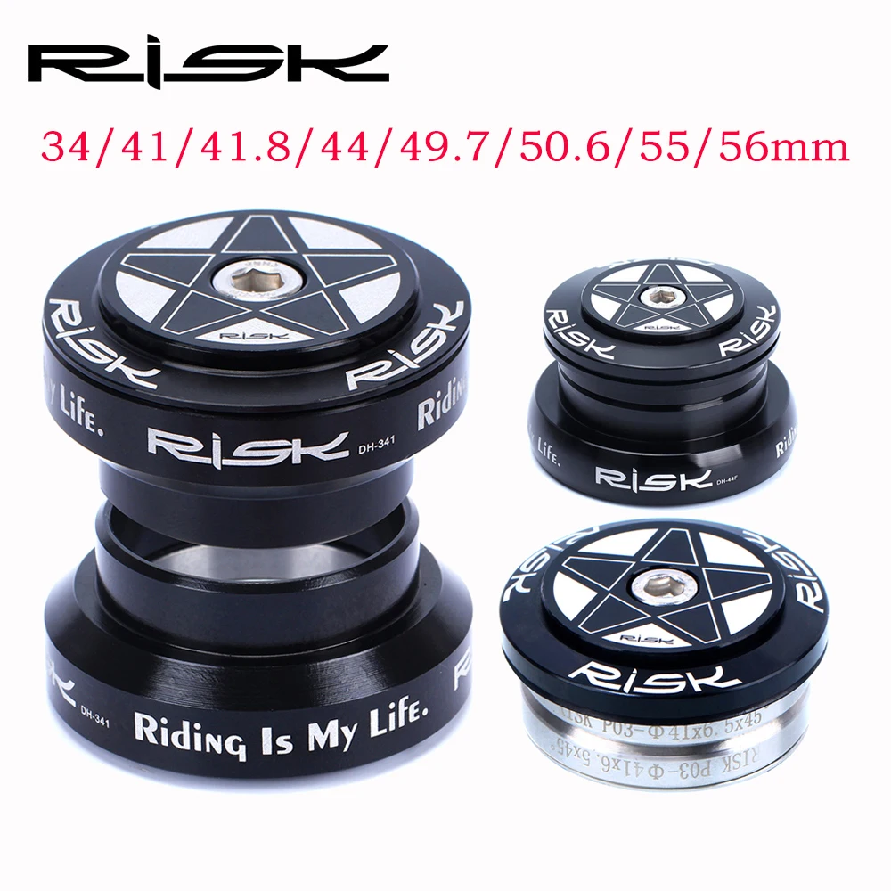 Risk Mtb Bike Headset Integrato 1 1/8 Piantone Dello Sterzo 34 41 41.8 44 49.7 50.6 55 56Mm Mountain Bike Press Bearings Box Fork