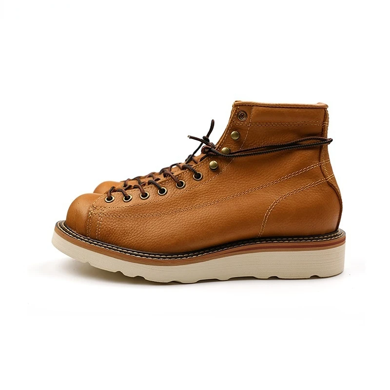 Super Quality Mens Boots Handmade Italian Cowhide Genuine Leather American Style Goodyear Welted Boots Maximum 28Cm Foot Length