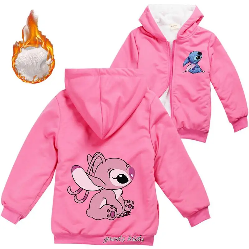 Lilo And Stitch Youth Bambini Giacche Invernali Ragazze Cotone Imbottito Bambini Ragazzo Giacca Capispalla Caldi Autunno Casual Bambini Cappotti Inver