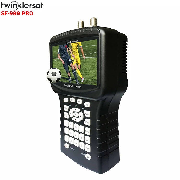 Twinkler Sf-999 Pro Satellite Finder Meter Support Dvbs2 Dvbt2 Dvbc Cs Cccam Newcamd Cctv Camera In Cvbs Combo Sat Finder