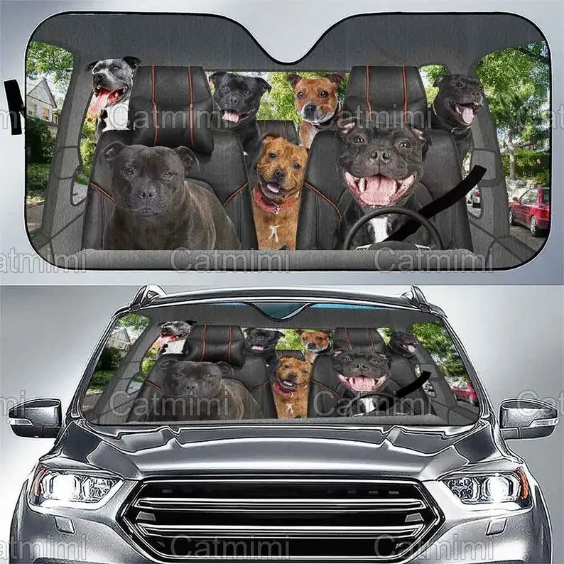 Staffordshire Bull Terrier Dog Sun Shadow, Bull Terrier Dog Car Decoration, Terrier Dog Sun Shadow, Gifts For Him, Gifts For Her