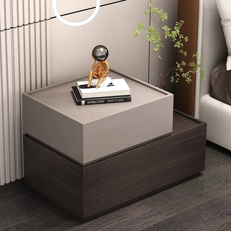 Wooden Storage Bedside Table Cheap Coffee Narrow Documents Bedside Table Low Curiosity Cabinet Comodino Space Saving Furniture