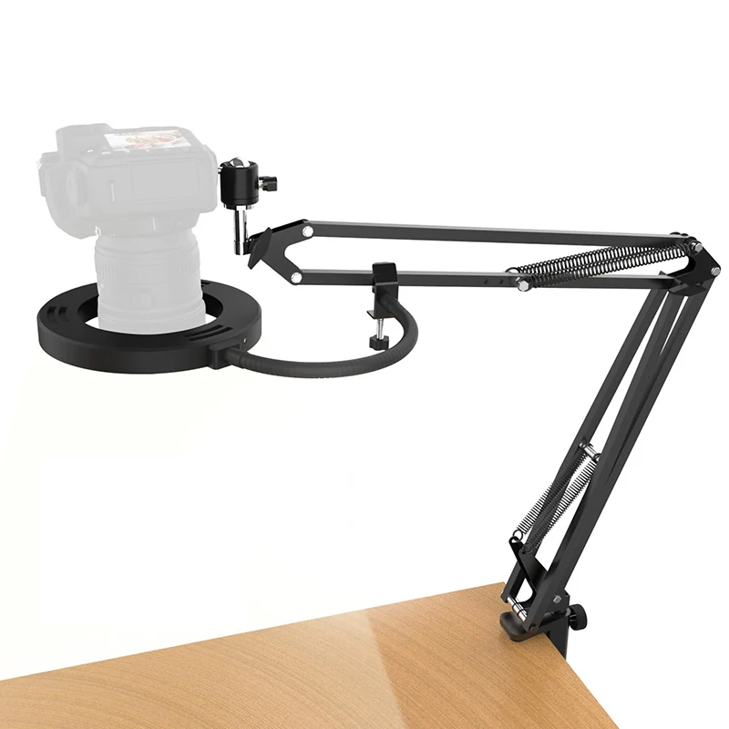 Treppiede Dslr Sopraelevato Per Supporto Per Fotocamera Con Luce Ad Anello Supporto Per Kamera Da Tavolo Canon Nikon Braccio Articolato Fotografia Di 