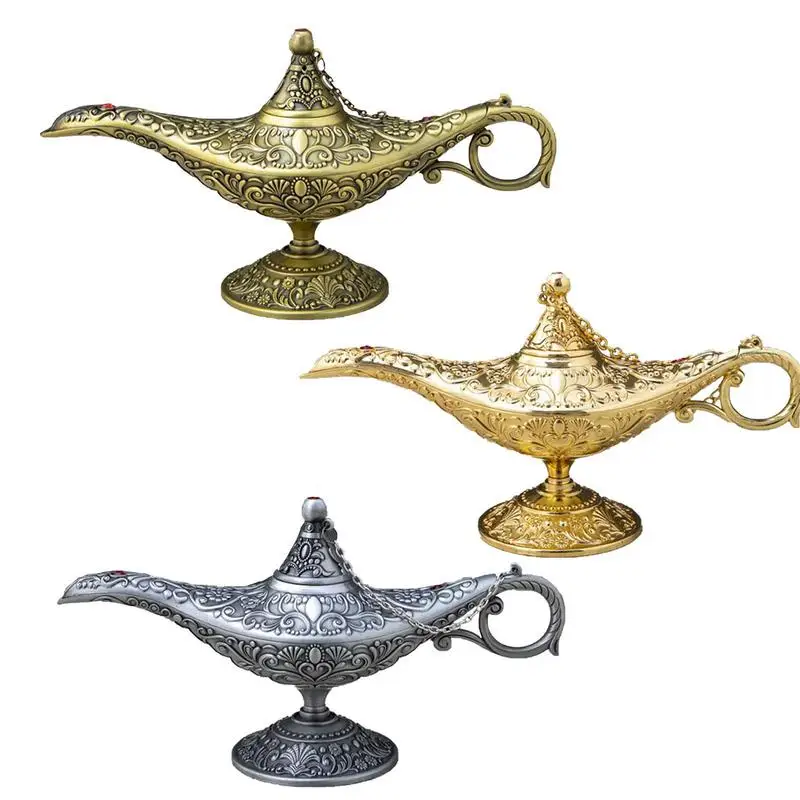 Aladdin Magic Lantern Lamp Stile Antico Aladdin Lamp Pot Golden Geniie Lamp Per La Decorazione Domestica Regali Di Natale Per Adolescenti