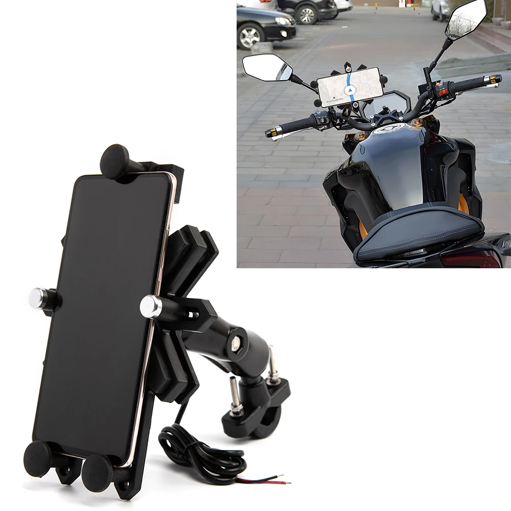 Motorcycle Bike Mobile Handlebar Phone Holder With Usb Charger Waterproof Fast Charging Bracket Support Moto Phone Holder