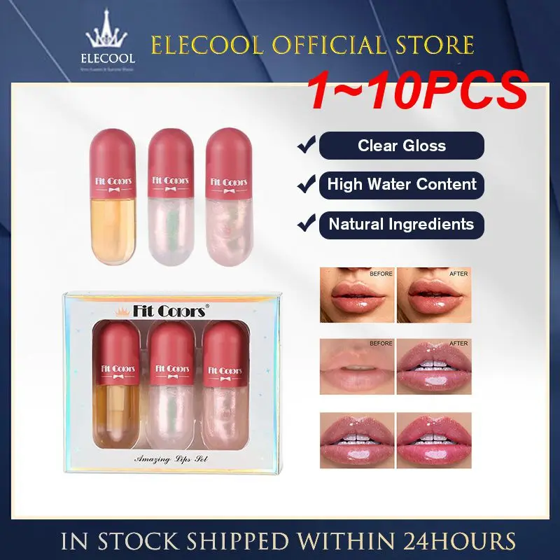 1 ~ 10Pcs Lip Gloss Jelly Glossy Trasparente Lip Tint Waterproof Moisturizer Plump Juicy Lip Oil Beauty Liquid Lipstick Cosmetic