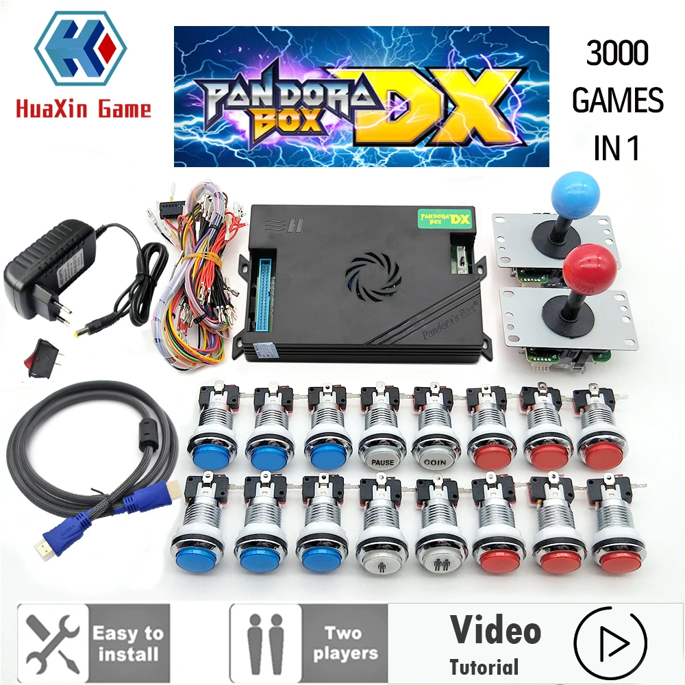3000 In 1, Pandora Box Dx Kit, 2 Giocatori, Macchina Arcade, Kit Fai Da Te Arcade, Pandora Dx Fai Da Te, Salva Gioco Arcade Pandora Kit