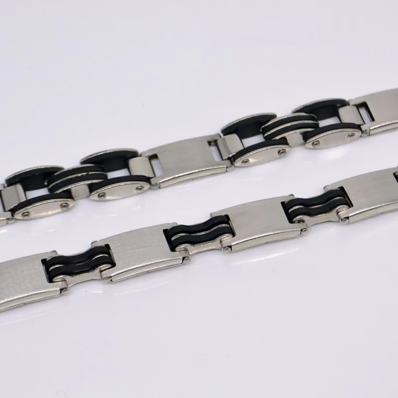 Bracciale In Gomma In Acciaio Inossidabile Catene Da Uomo Bracciali Gioielli Di Moda