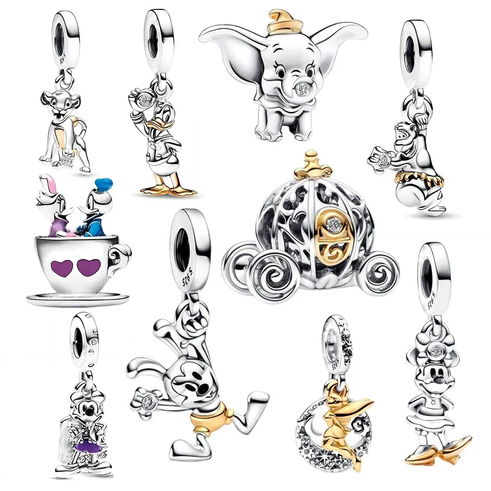 Disney 100Th Anniversary Mickey Minnie Charms Fit Original Pandora Charms Bracciali E Gioielli Con Ciondolo Bangle Berloque