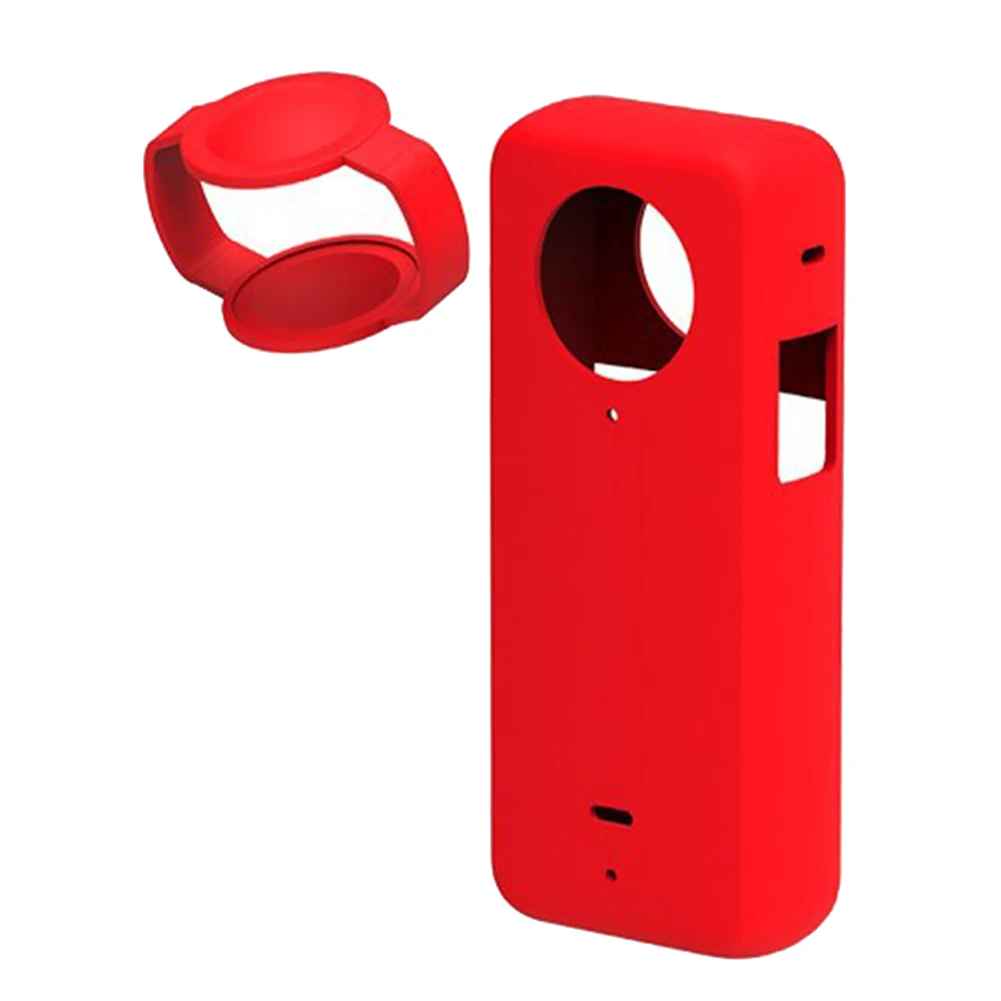 Custodia In Silicone Per Insta 360 X3 Action Camera Panoramica Custodia Protettiva In Silicone Antipolvere Custodia Antigoccia (Rosso)