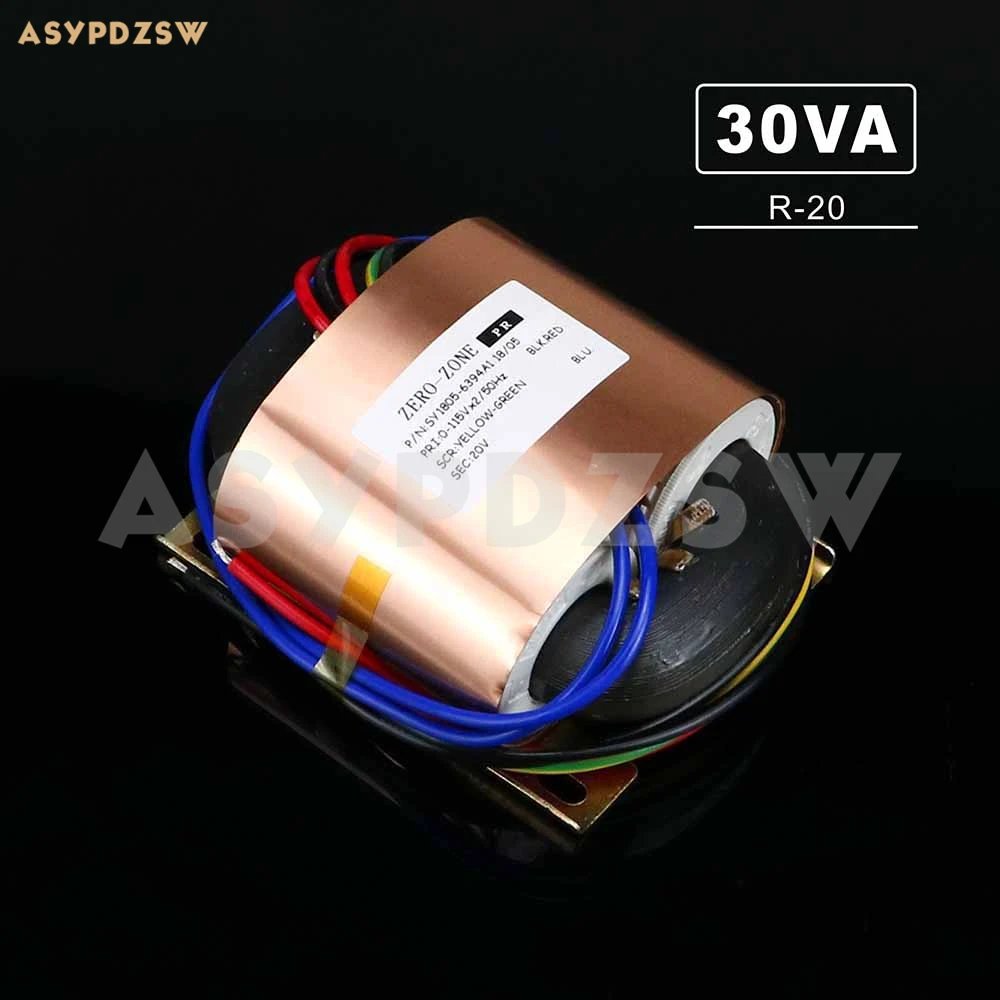 Trasformatore Tipo R 115V/230V R-20 30Va Con Schermatura In Lamina Di Rame R-Core 30W 15 Vx2/18V/30 Vx2 (Accetta Personalizzato)
