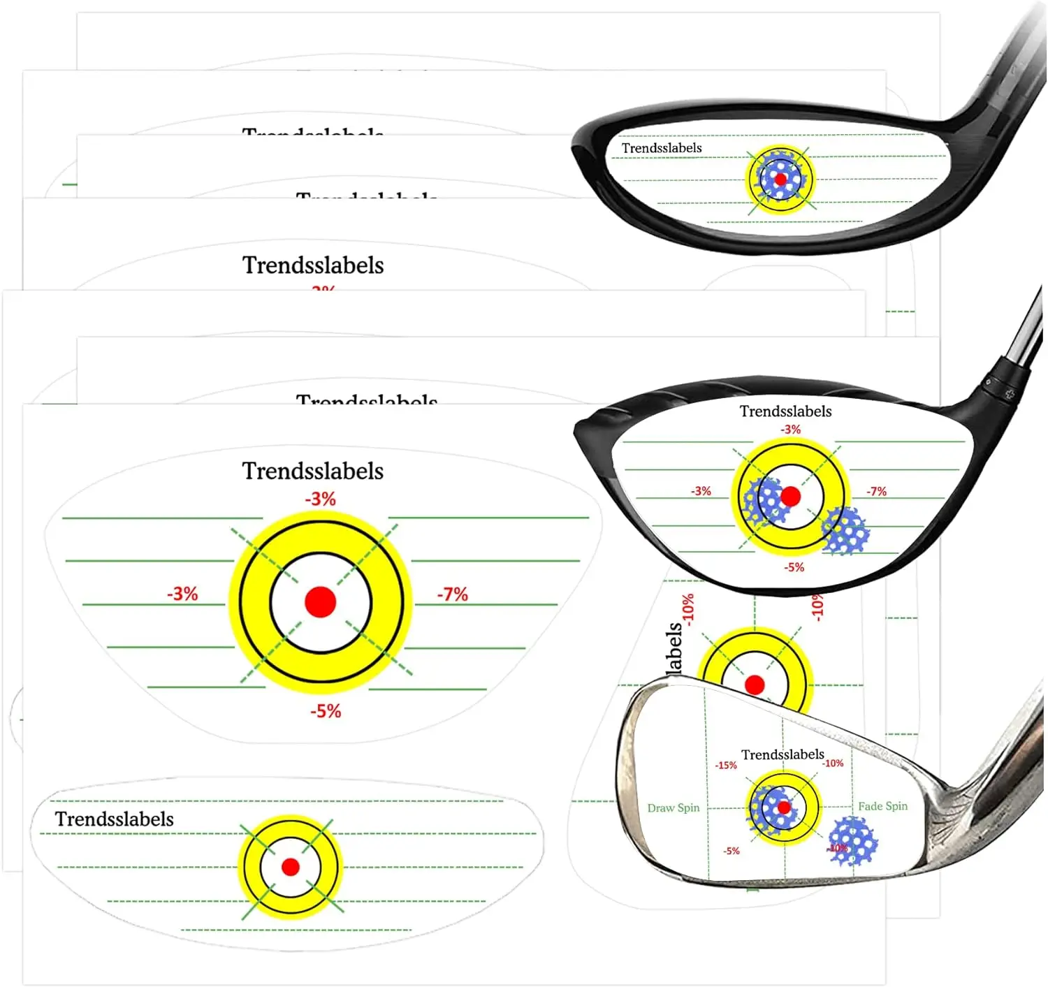 150Pcs Golf Driver Blue Impact Tape Etichette Golf Club Analysis Training Aids Target Sticker For Training Aids Tools Practice