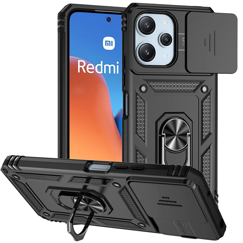 Per Xiaomi Redmi 12 Custodia Xiaomi Redmi 12 Cover Kickstand Bumper Phone Shell Heavy Duty Armor Custodia Rigida Per Xiaomi Redmi 12 12C