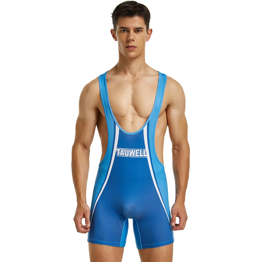 Tauwell Mens 2023 New Coming Mens Fitness Wrestling Singlet Body