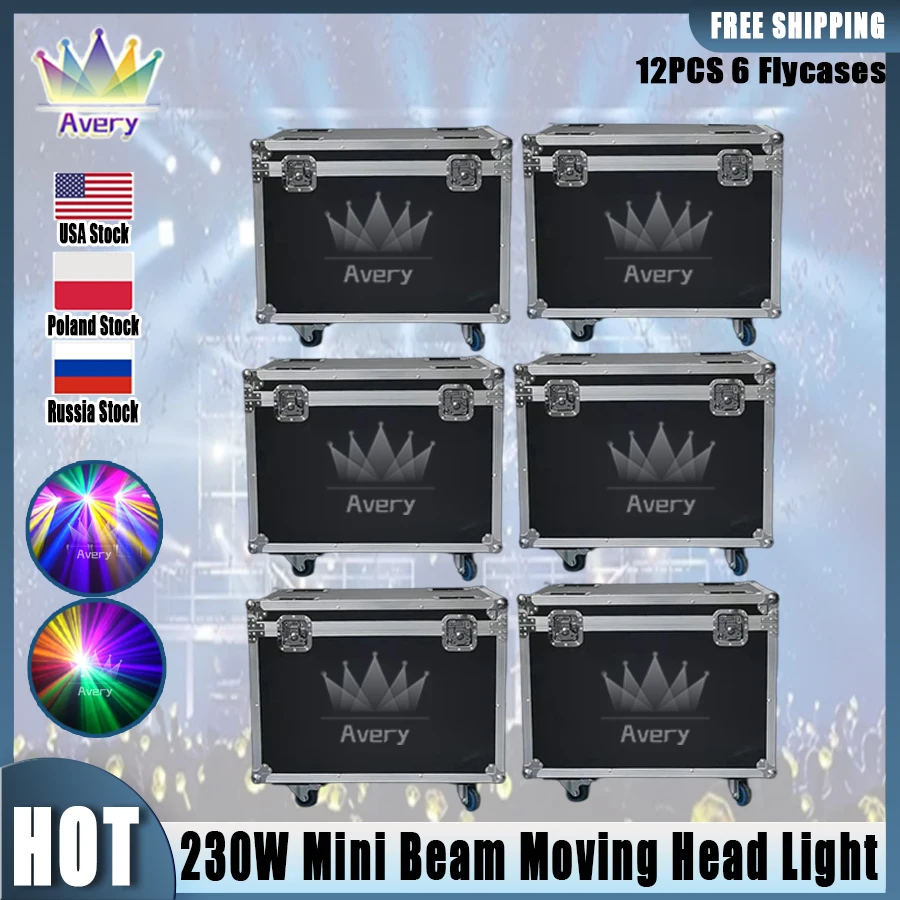 0 Tax 6Pcs Fly Case Per Prezzo Di Fabbrica Lyre Sharpy Beam 230W 7R Stage Moving Head Beam Mini 230W 7R Dmx Luci Da Palcoscenico Con Gobo