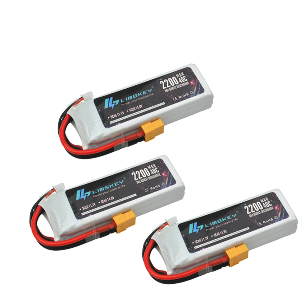 3 Pcs Batteria Lipo 11.1V 2200Mah 40C Per Rc Trex 450-Ala Fissa Elicottero Quadcopter Airplane Car Lipo 3S Bateria