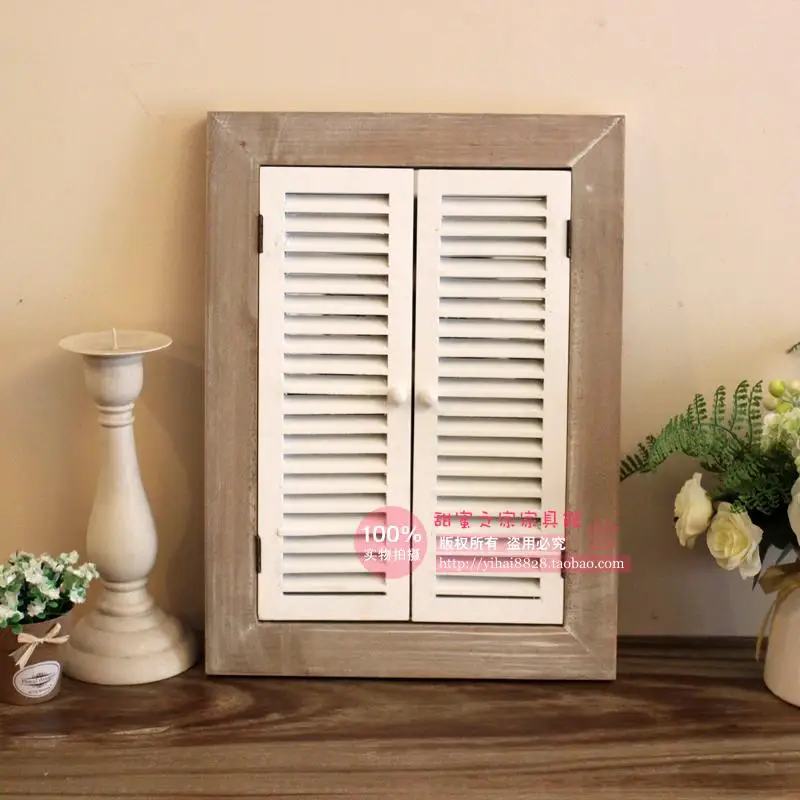 American French Country Personality To Do The Old Retro Old Wooden Dummy Mirror Window Wall Flower Wall Hangings Home Decora