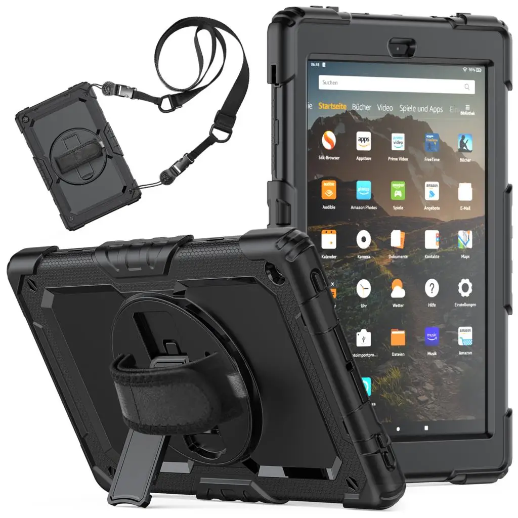 Per Amazon Kindle Fire Hd8 Plus 2020 Custodia Per Tablet Con Tracolla Per Bambini Per Amazon Kindle Fire Hd 10 Plus 2021 11Th Gen 10.1