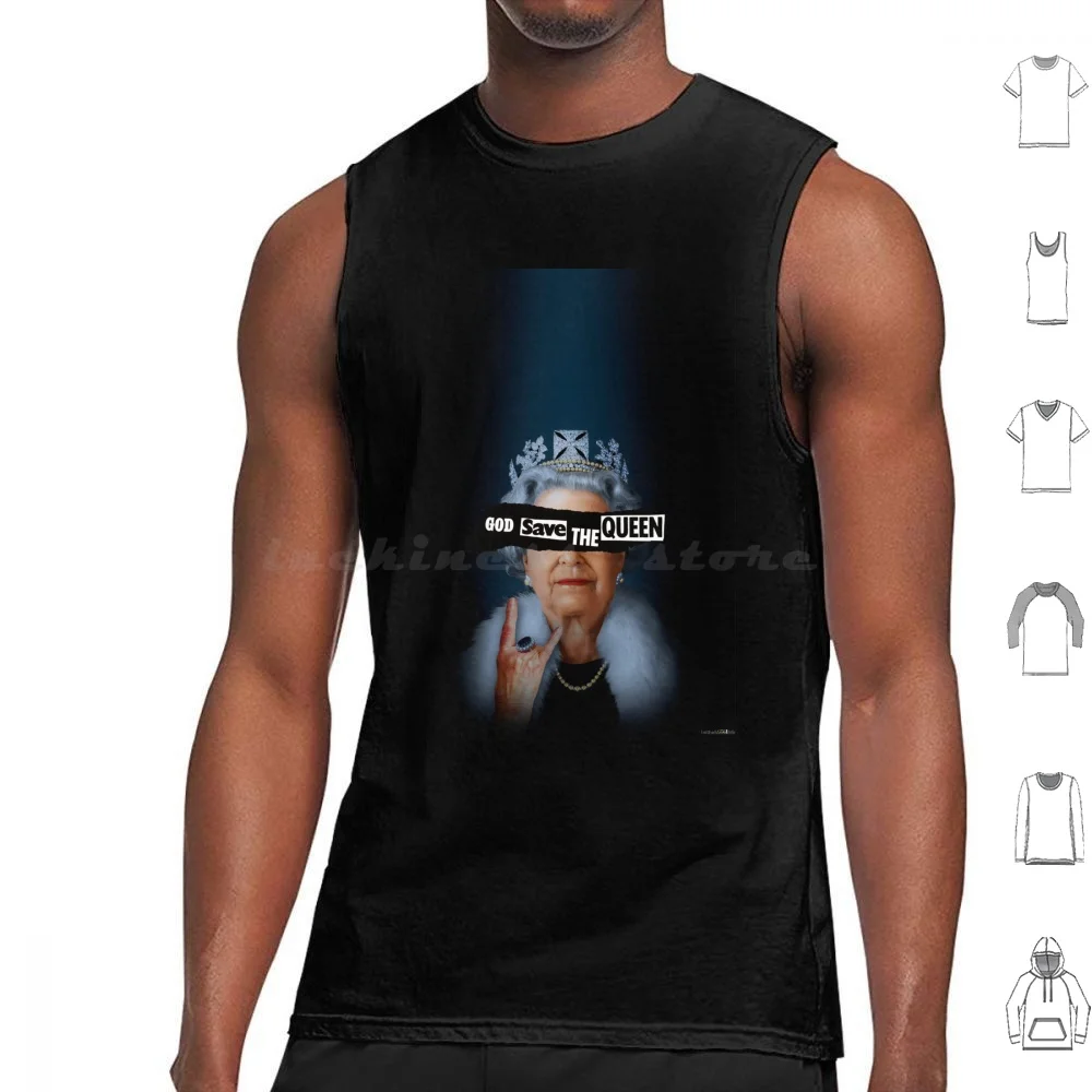 God Save The Queen (Elizabeth Ii Fanart Mkii) Canotte Gilet Senza Maniche Elizabeth Second Elizabeth Ii Regno Unito Windsor