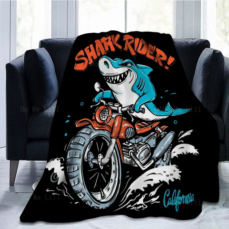 Shark Moto Club Cartoon Elk Unicorn And Emperor Tarot Cards Coperta Di Flanella Di Ho Me Lili Fit For Trave Camping