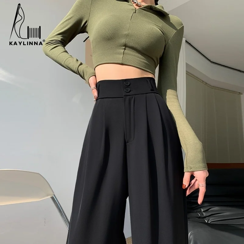 Pantaloni Da Donna Casual Moda Coreana Pantaloni Larghi Dritti A Gamba Larga Per Le Donne Pantaloni Cargo Da Donna Da Ufficio Pantaloni Da Donna Abbig