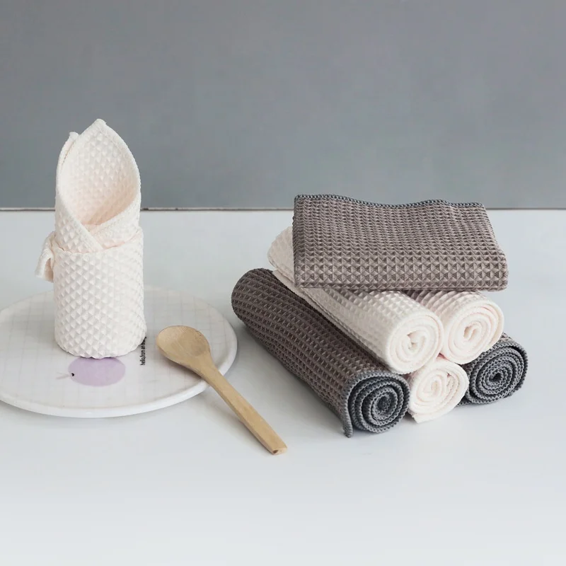 Premium Microfiber Kitchen Dish Cloth Waffle Weave Ultra Soft Absorbent Quick Drying Dish Towels